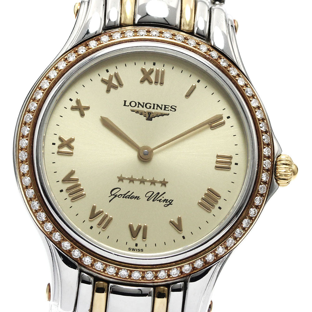 LONGINES Golden Wing Five Star L3.607.5 Diamond Bezel Quartz Men's Watch_888830