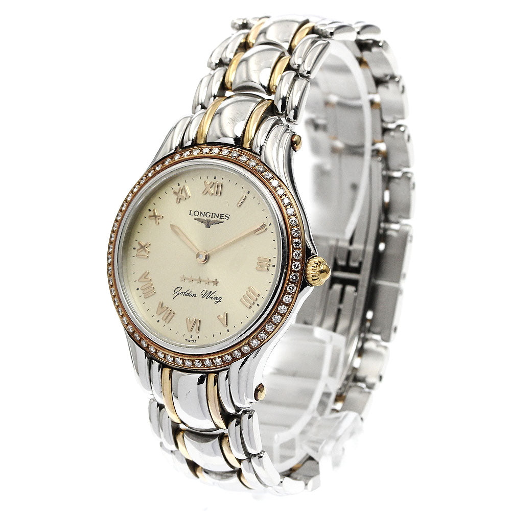 LONGINES Golden Wing Five Star L3.607.5 Diamond Bezel Quartz Men's Watch_888830
