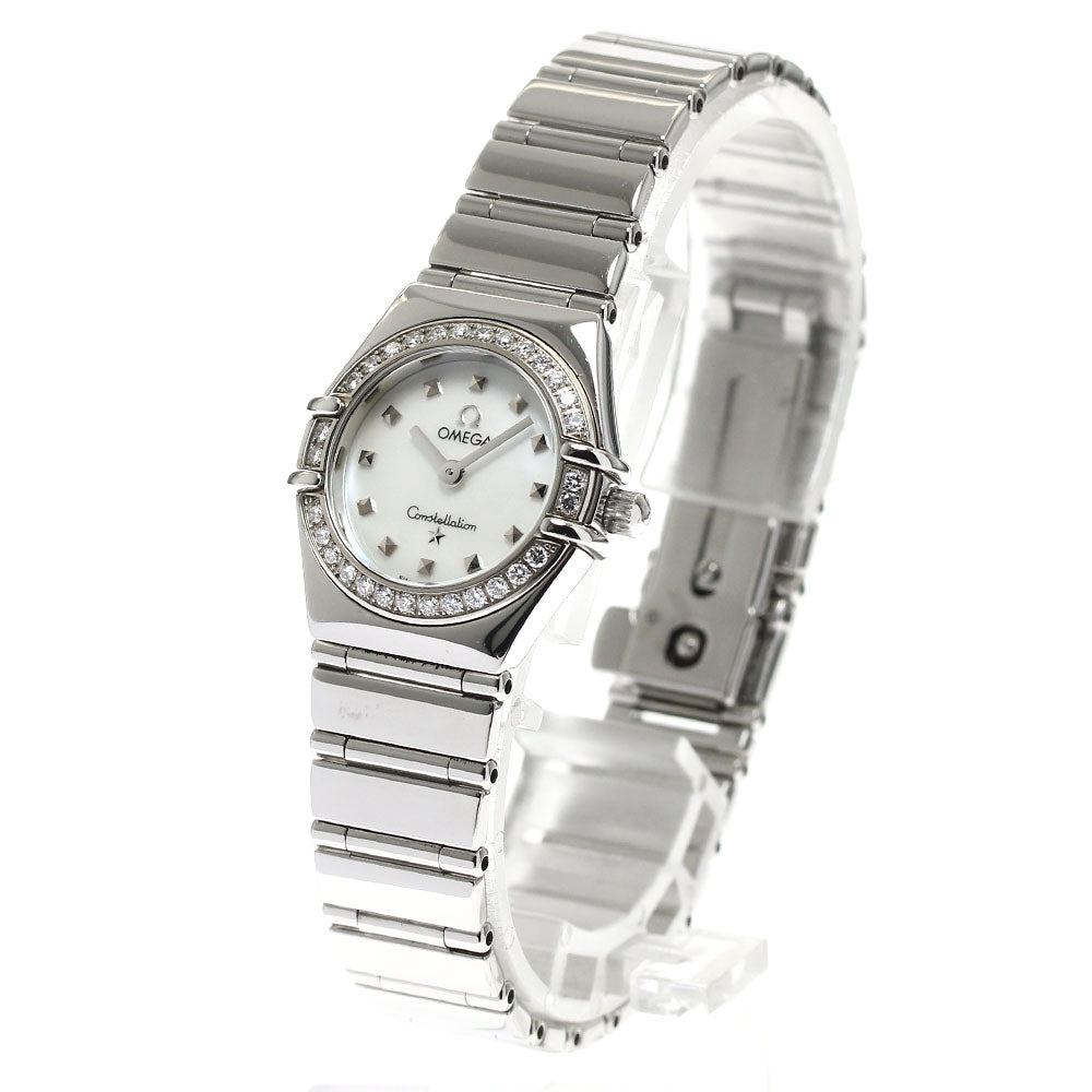 OMEGA Constellation My Choice 1475.71 Diamond bezel White shell dial White shell Dial Quartz Ladies Watch_894085