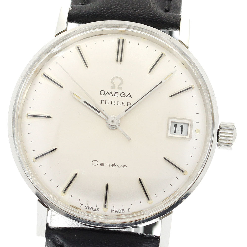 OMEGA Geneve TURLER 136 019 Date Silver Dial Hand Winding Men s Watch omega-geneve-turler-136-019-date-silver-dial-hand-winding-men-s-watch