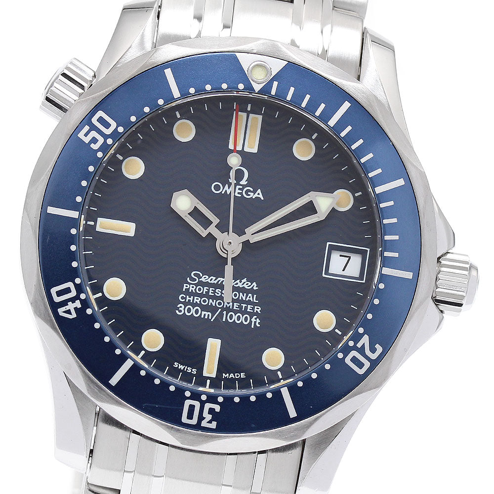 OMEGA Seamaster300 2551.80 Date Navy Dial Automatic Boy's Watch_898973