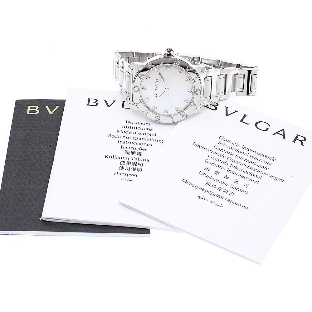 BVLGARI BVLGARIBVLGARI BBL37S 12P diamond White shell Dial Automatic Boy's Watch_901075