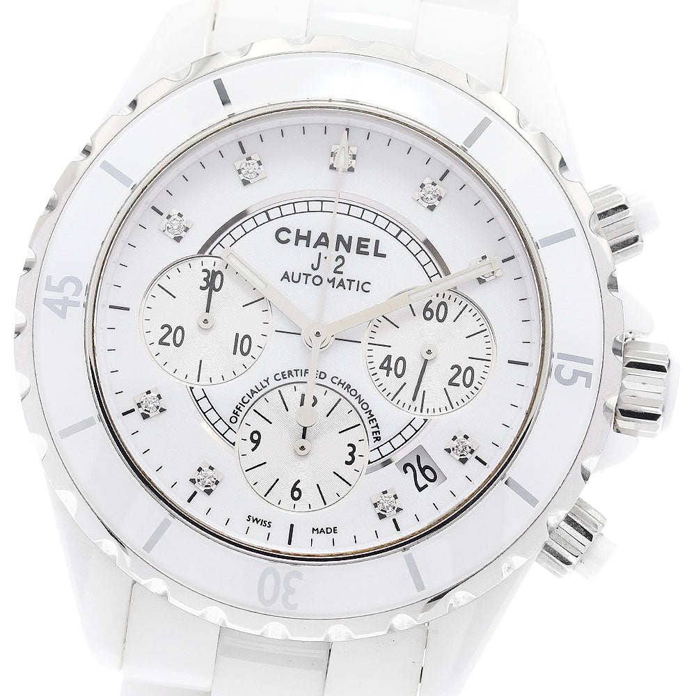 CHANEL J12 white ceramic H2009 9P diamond chronograph Automatic Men's_903601
