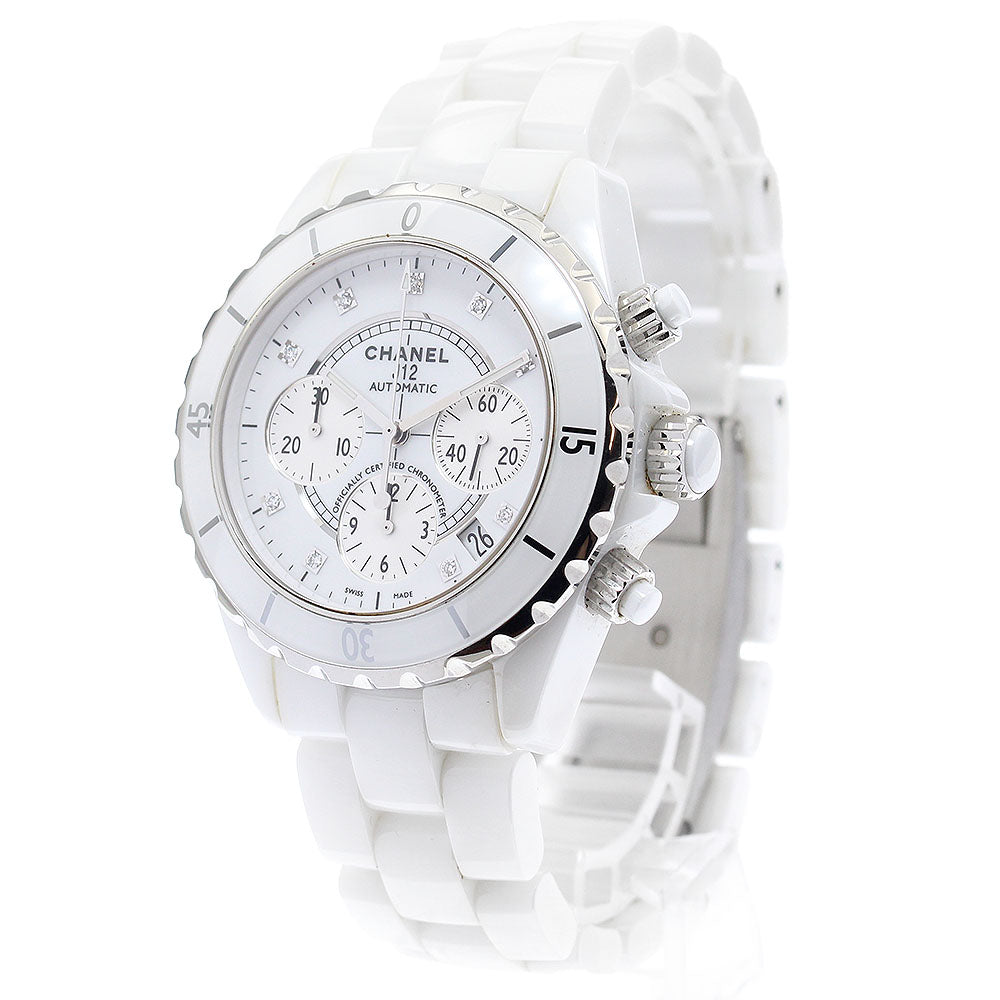 CHANEL J12 white ceramic H2009 9P diamond chronograph Automatic Men's_903601