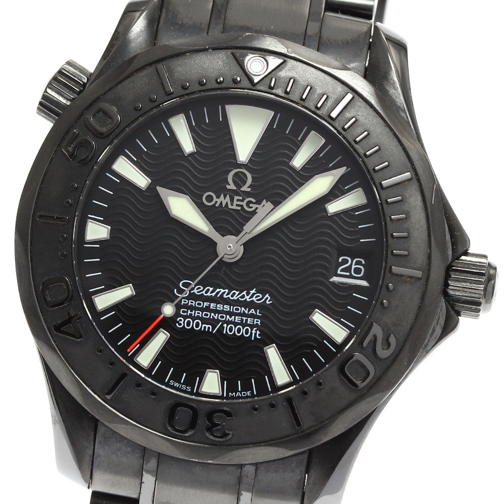 OMEGA Seamaster300 2236.50 WG bezel with black PVD coating black Dial Automatic Boy's Watch_903668