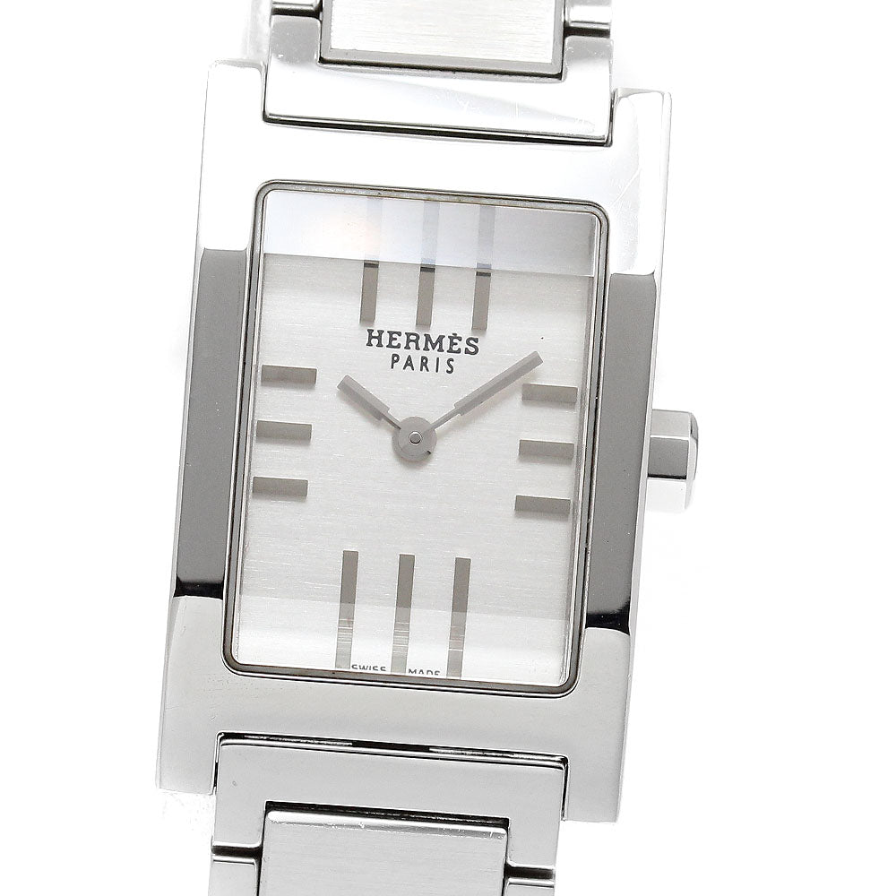 【新品電池交換済】HERMES TA1.210 TANDEM レザー CLOSER Store - CLOSER Limited - HERMES Tandem TA1.210 Silver Dial