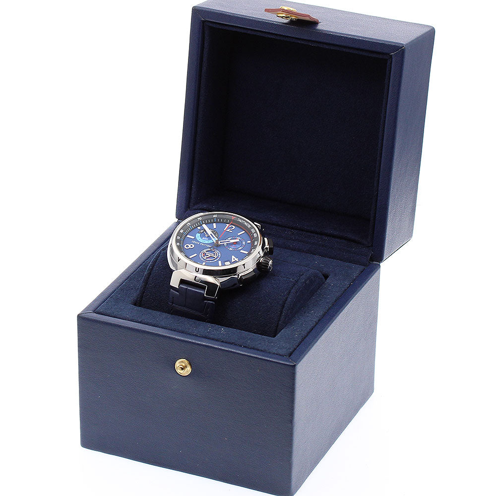 LOUIS VUITTON tambour outdoor QA153 Chronograph GMT blue Dial Quartz Men's Watch_916654