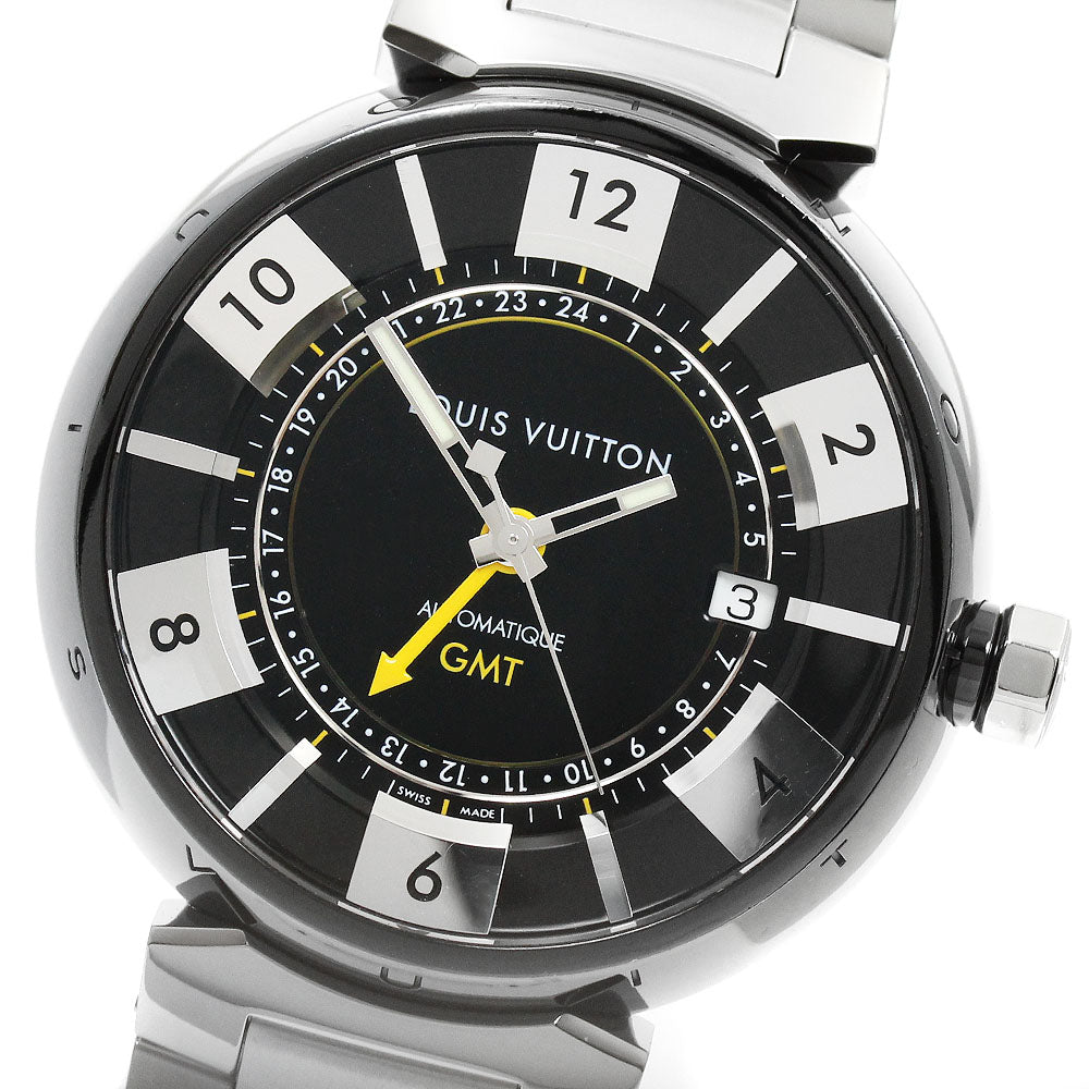 SALE ルイヴィトン Q113K タンブールインブラック GMT 自動巻き時計 公式】CLOSER｜ルイ・ヴィトン LOUIS VUITTON Q113K タンブールイン