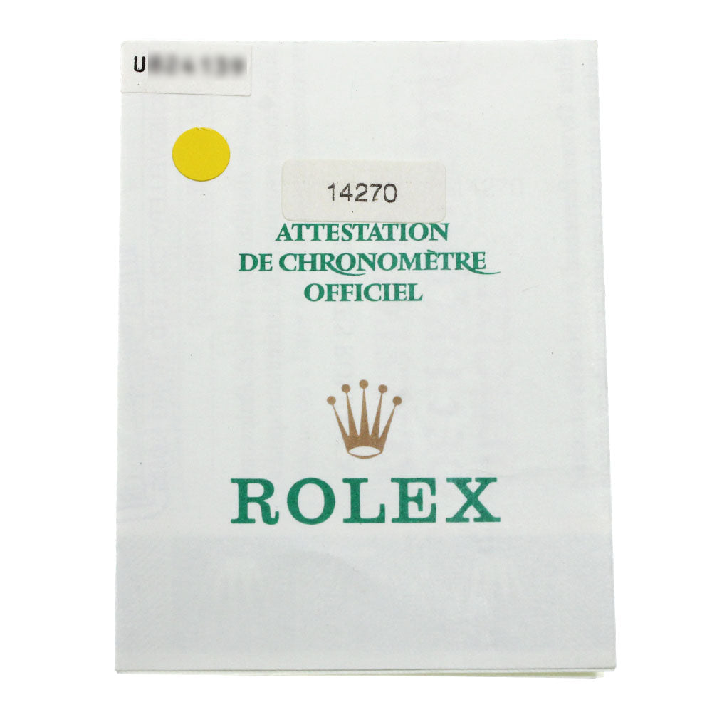 ROLEX 14270 Warranty card U number Dial Watch_1-36