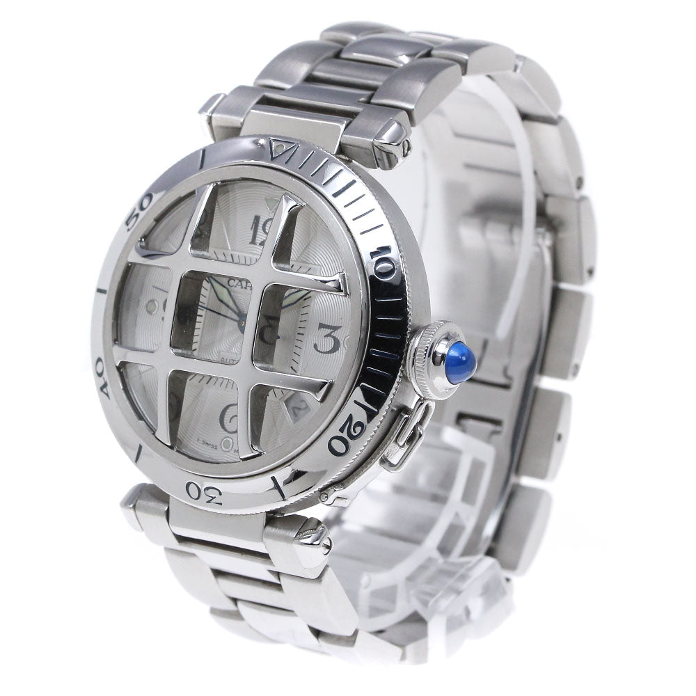 CARTIER Pasha grid W31059H3 Date back skeleton Automatic Men's Watch_846899