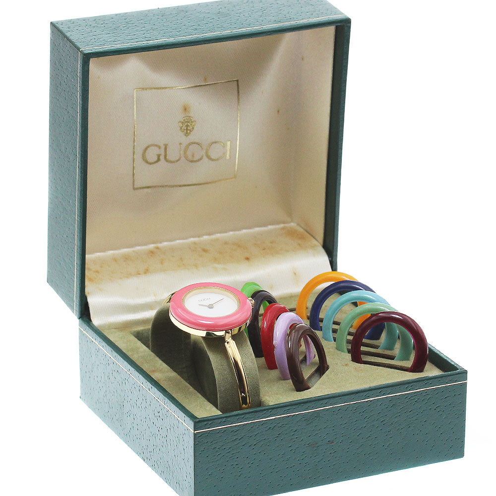 GUCCI Change bezel 11/12.2 white Dial Quartz Ladies Watch_525999