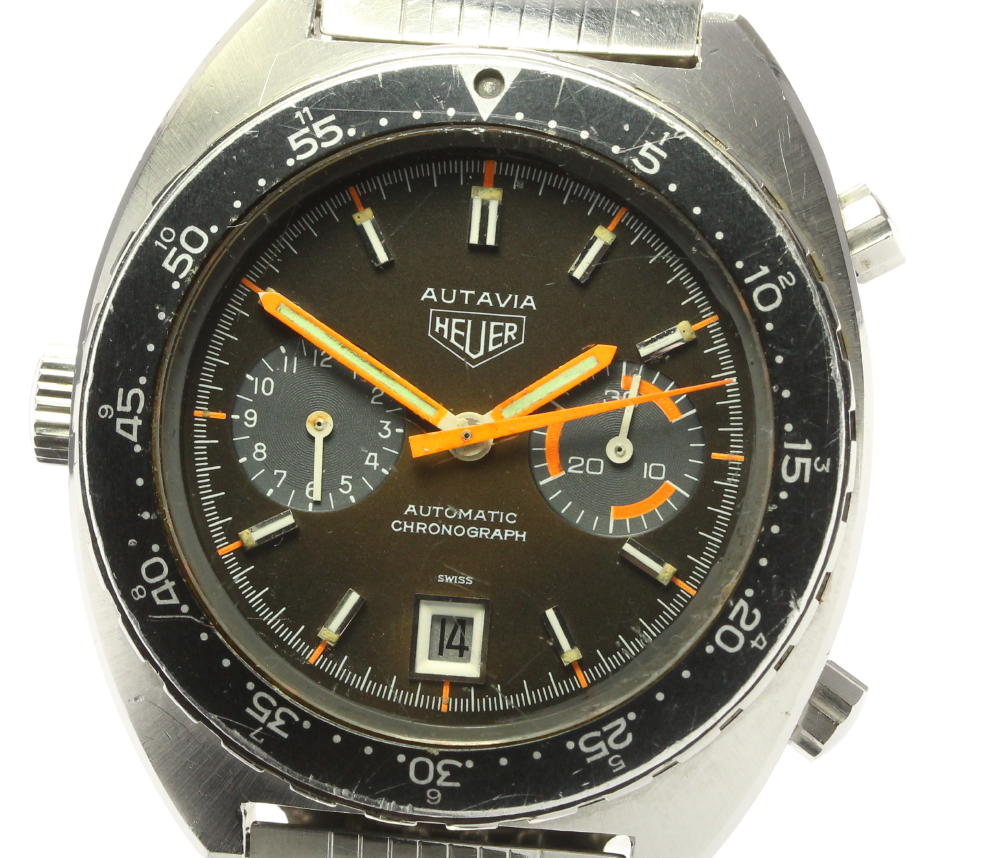 HEUER Otavia Orange Boy Date Chronograph black Dial Automatic Men's_561845