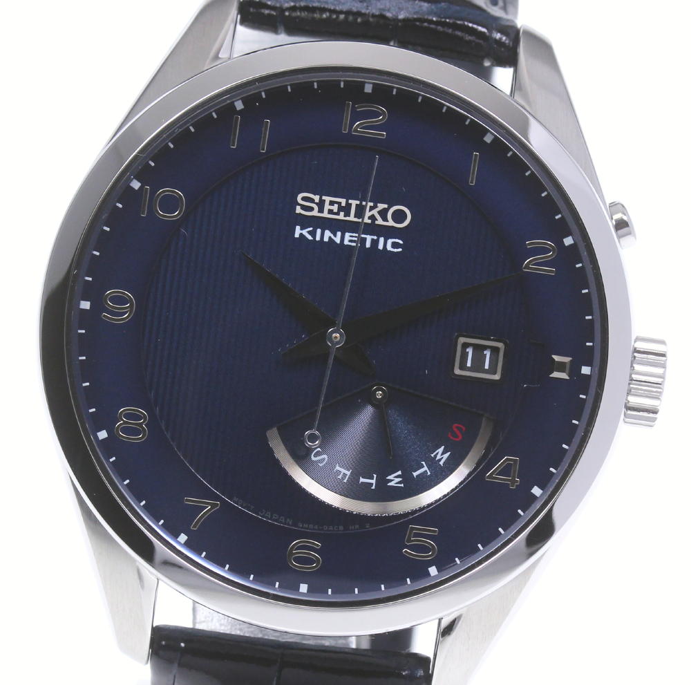 SEIKO Kinetic SRN061P1 Japan not released model Navy Dial Auto quartz Men's Watch_598102