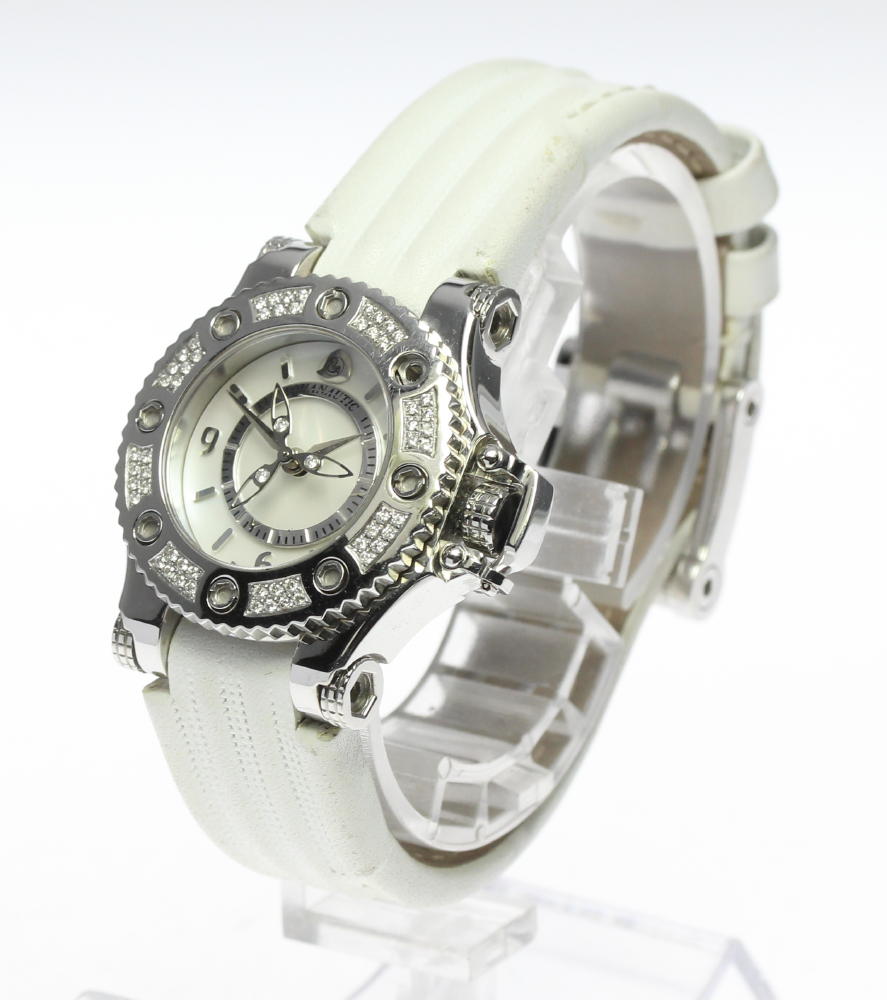 AQUANAUTIC First Cuda Diamond Bezel white Dial Quartz Ladies Watch_604180