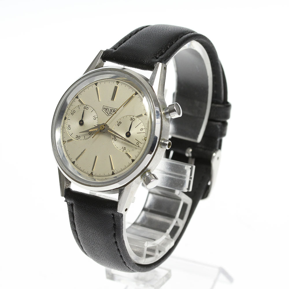 Heuer Chronograph cal.92 Silver Dial Hand Winding Men's Watch_605444