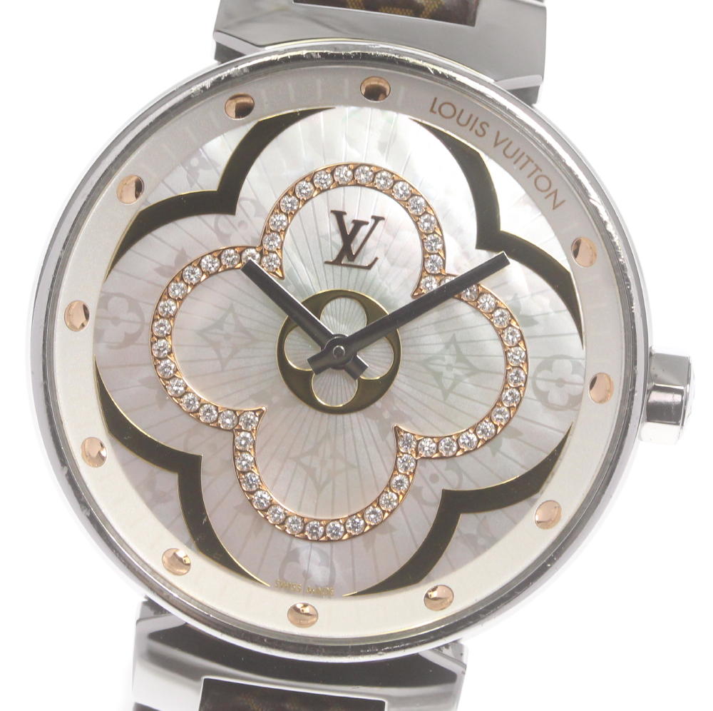LOUIS VUITTON Tambour QA019 Silver Dial Quartz Ladies Watch_607616