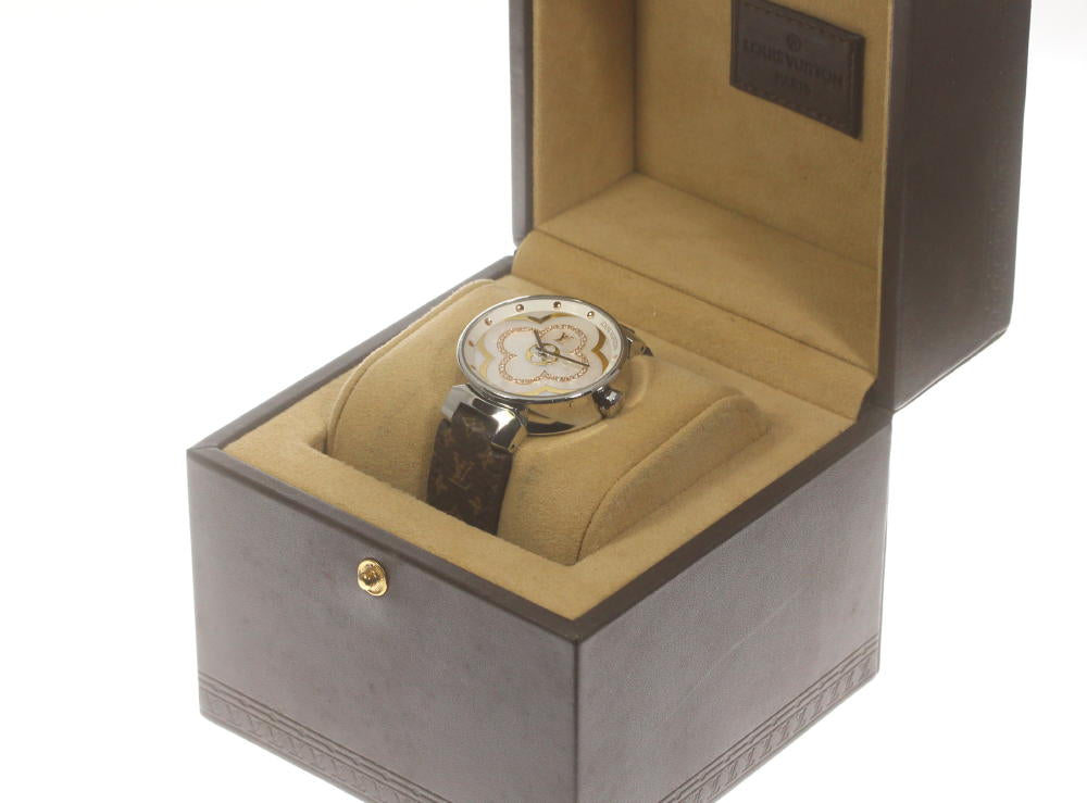 LOUIS VUITTON Tambour QA019 Silver Dial Quartz Ladies Watch_607616