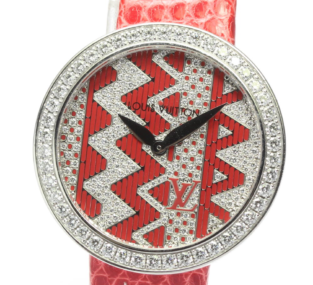LOUIS VUITTON Chevron Q4K07 K18WG 8 limited to the world Quartz Ladies_610581