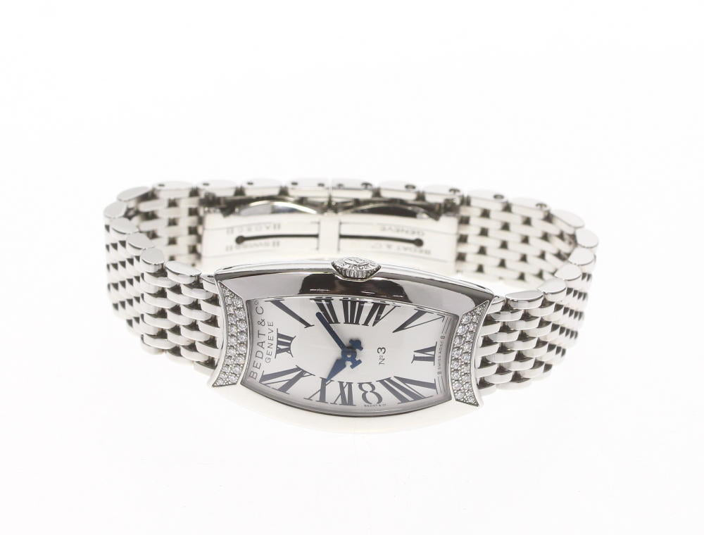 BEDAT&Co No.3 diamond bezel 384 Silver Dial Quartz Ladies Watch_610585