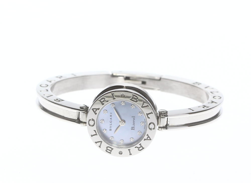 BVLGARI B-zero1 BZ22S 12P Diamond Blue shell Dial Quartz Ladies Watch_612500