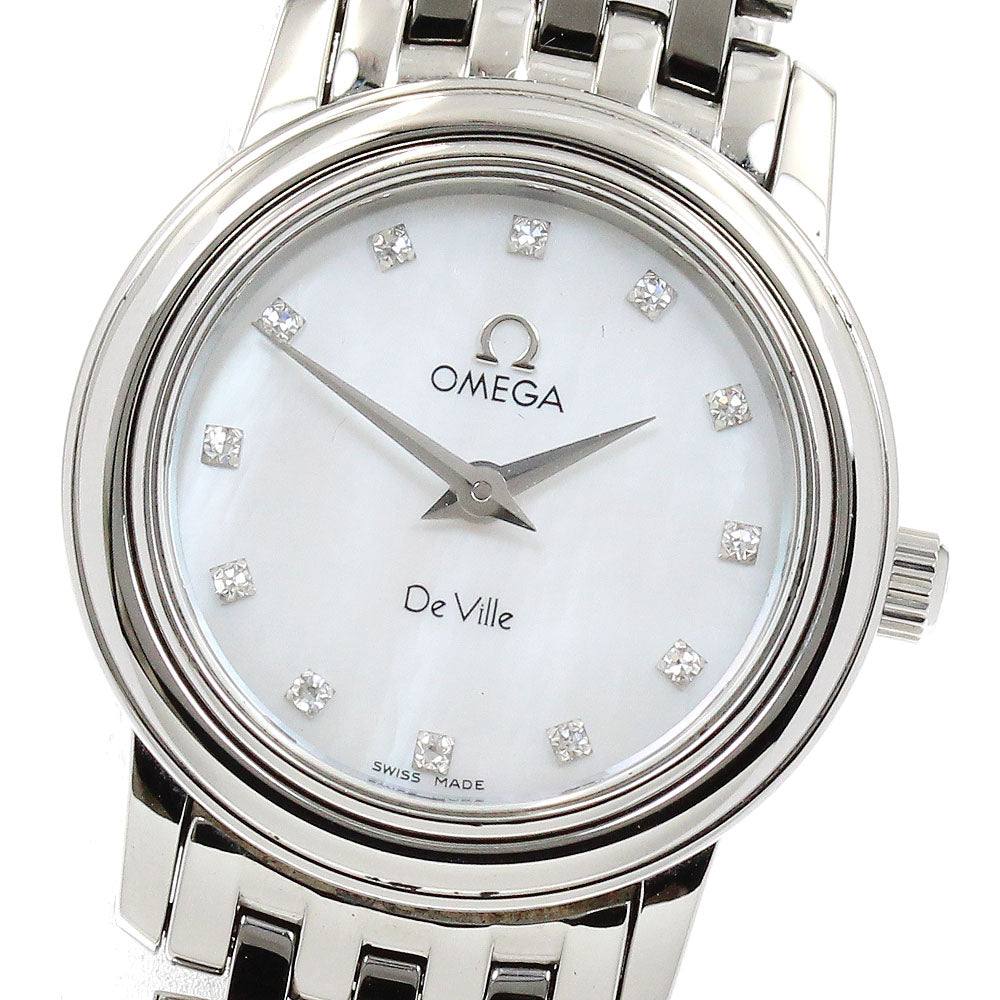 OMEGA De Ville Prestige 4570.76 12P diamond shell dial shell Dial Quartz Ladies Watch_612751