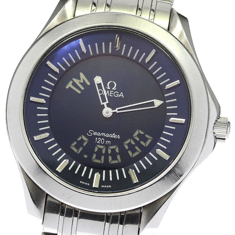 OMEGA Seamaster120 Multi Function 2521.81 Navy Dial Quartz Men's Watch_850338