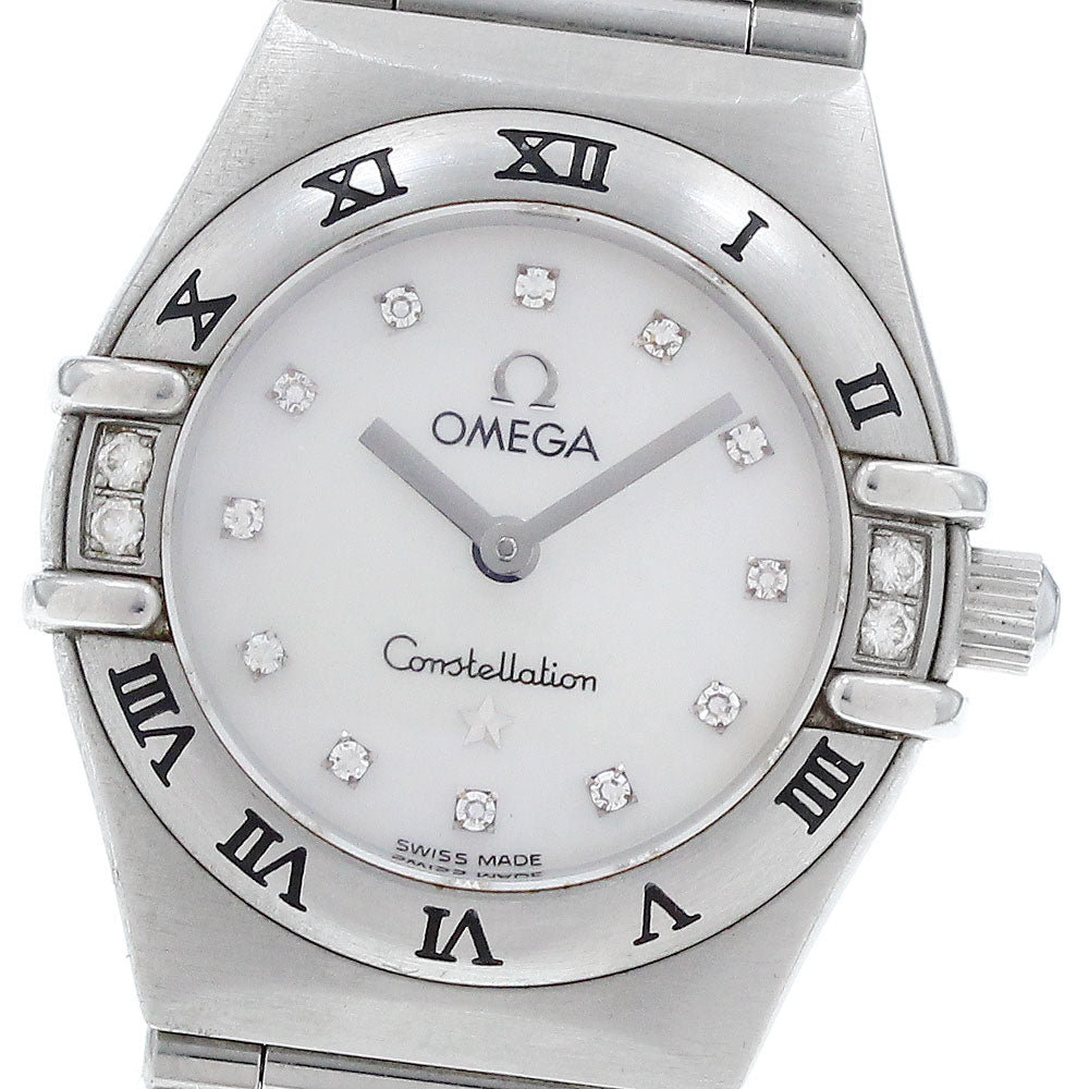 OMEGA Constellation 12P diamond White shell Dial Quartz Ladies Watch_617661