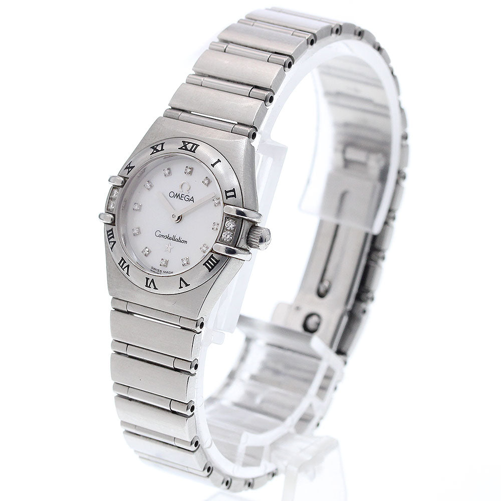 OMEGA Constellation 12P diamond White shell Dial Quartz Ladies Watch_617661
