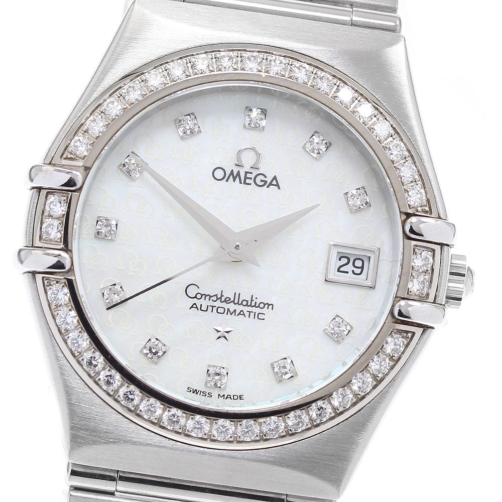 OMEGA Constellation 1498.75 11P Diamond Bezel 50th Anniversary White shell Dial Automatic Ladies Watch_618439