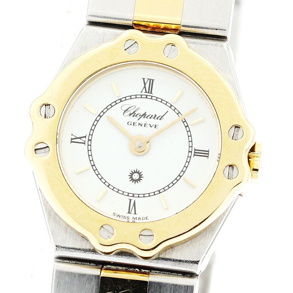 Chopard St Moritz 8067 YG2 tone date white Dial Quartz Ladies Watch_622242