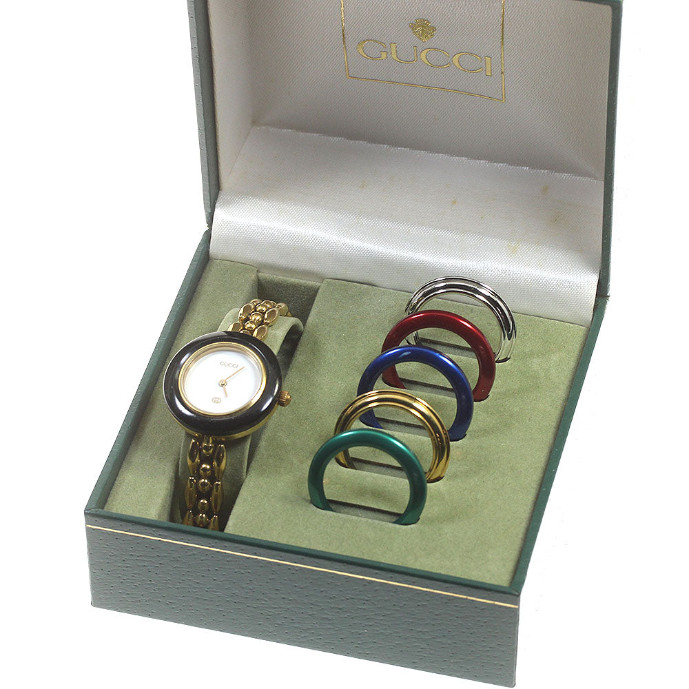 GUCCI Change bezel 11/12 White Dial Quartz Ladies Watch_622940
