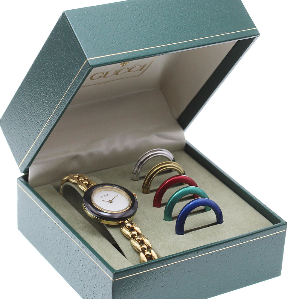 GUCCI Change bezel 11/12.2 white Dial Quartz Ladies Watch_624141