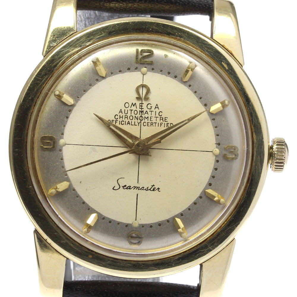 OMEGA Seamaster redundant dial K14YG half rotor cal.354 Silver Dial Automatic Men's Watch_629589