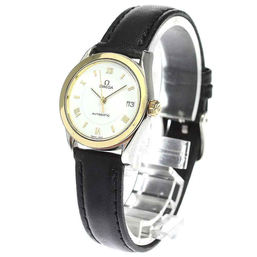 OMEGA Classic YG bezel white Dial Automatic Ladies Watch_636664