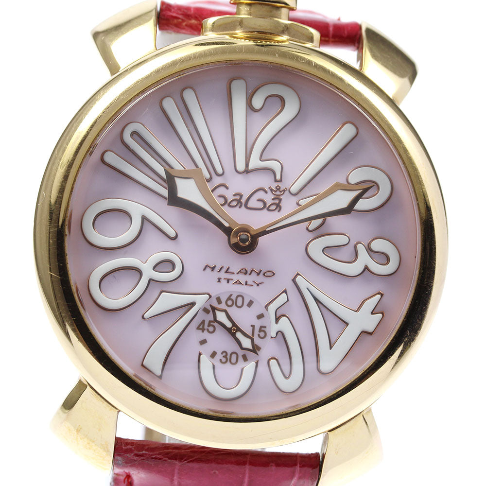 GaGa MILANO Manuale48 5011.02S Small seconds pink Dial Hand Winding Men's_644853