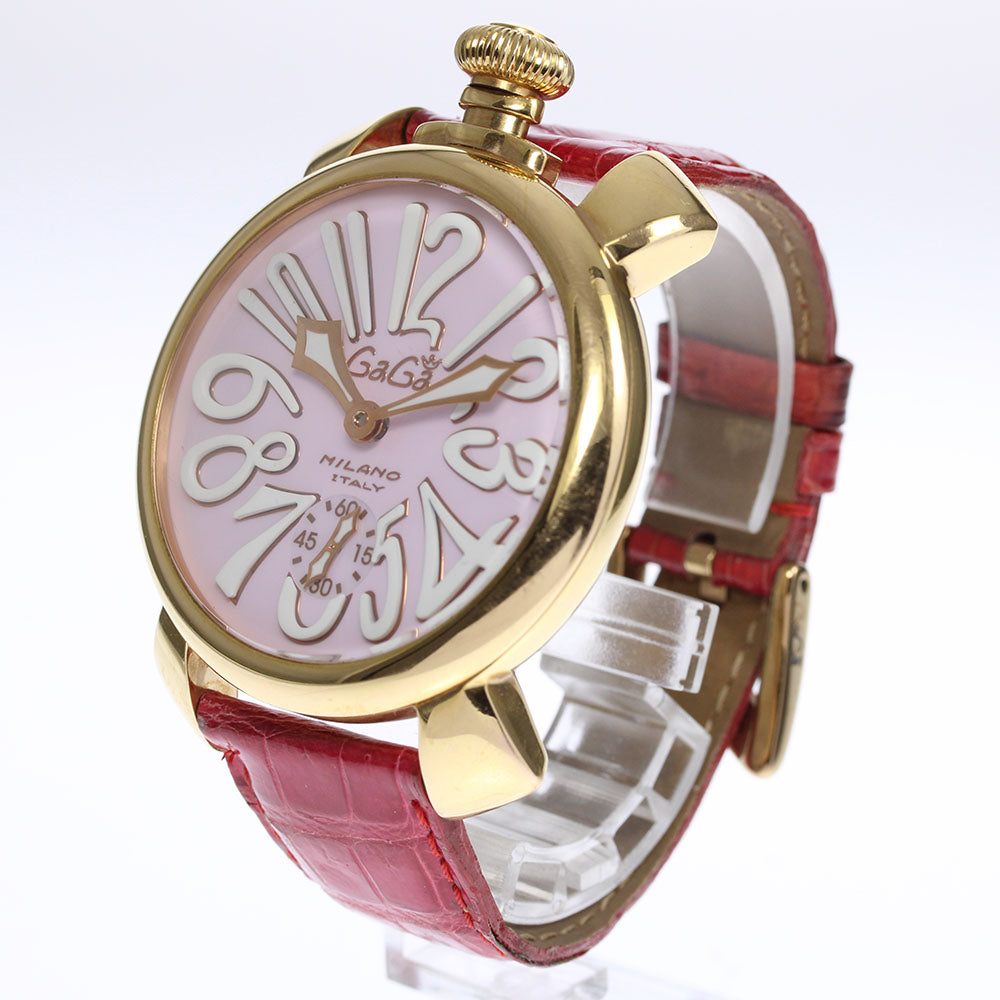 GaGa MILANO Manuale48 5011.02S Small seconds pink Dial Hand Winding Men's_644853
