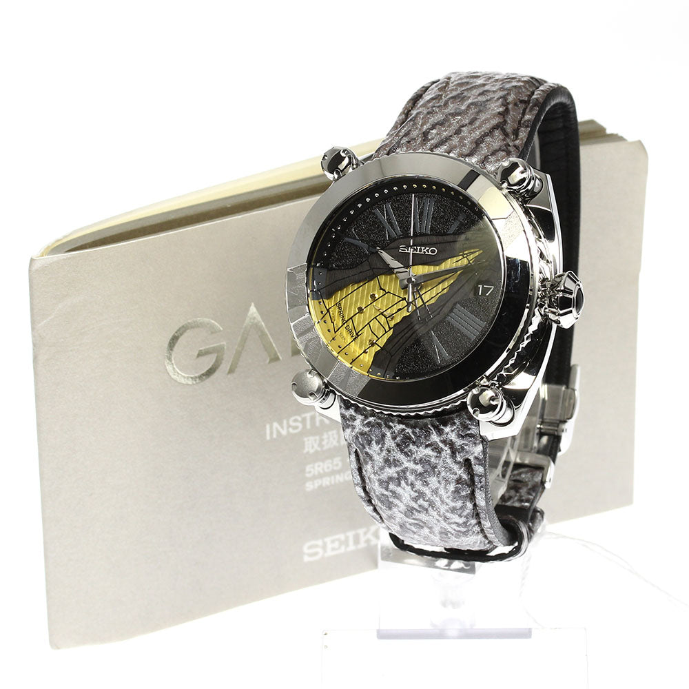 SEIKO Galante SBLA103 5R66-0BH0 GMT Black / gold Dial Spring drive Men's_644939