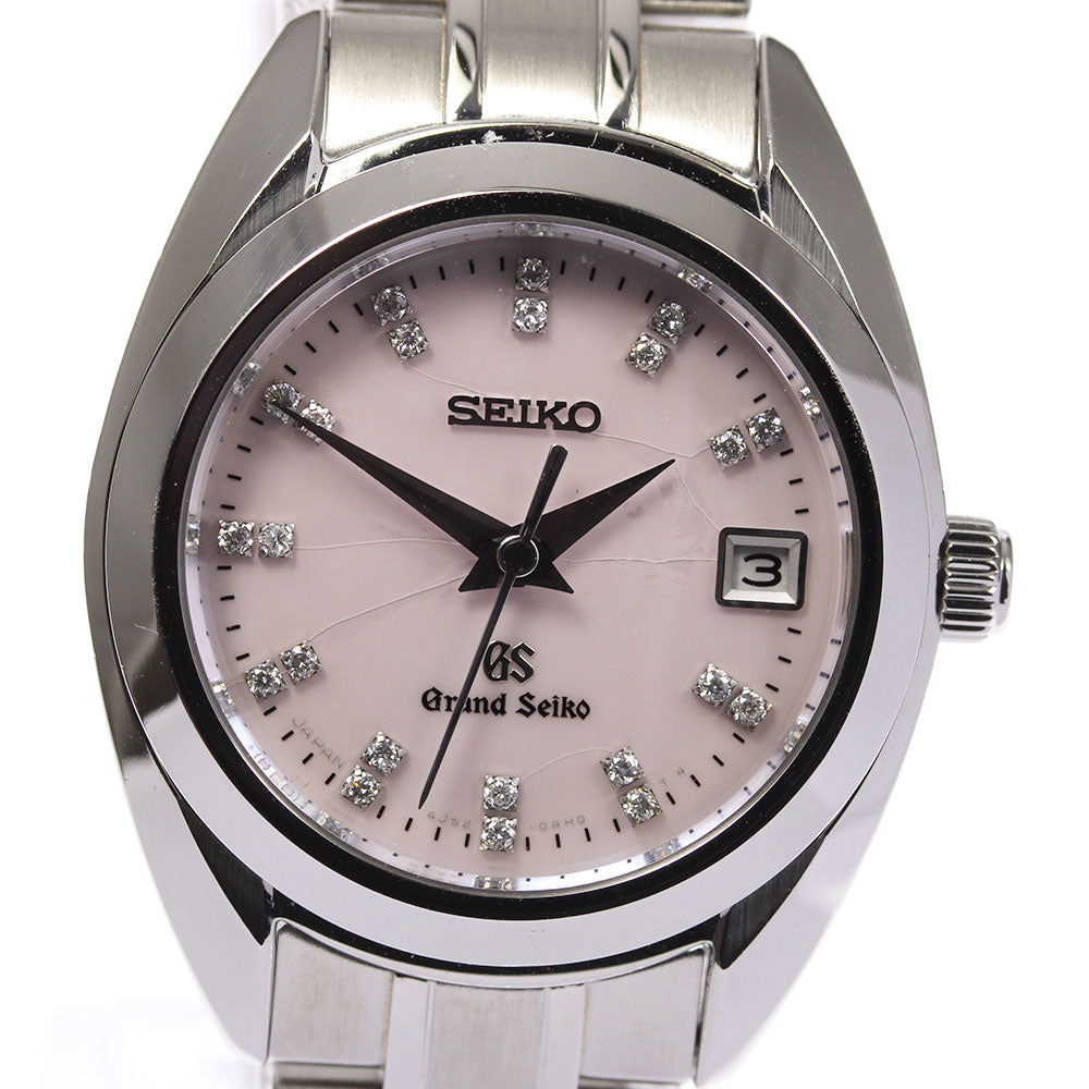 SEIKO Grand Seiko 4J52-0AC0/STGF077 22P Diamond Index Date Pink shell Dial Quartz Ladies Watch_646223