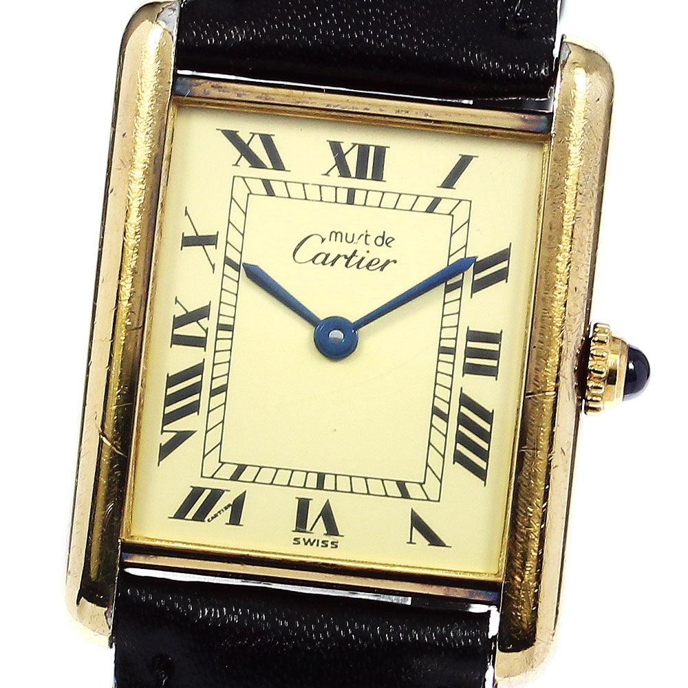 CARTIER Must tank LM W1002753 Beige Dial Quartz Boy's Watch_651797