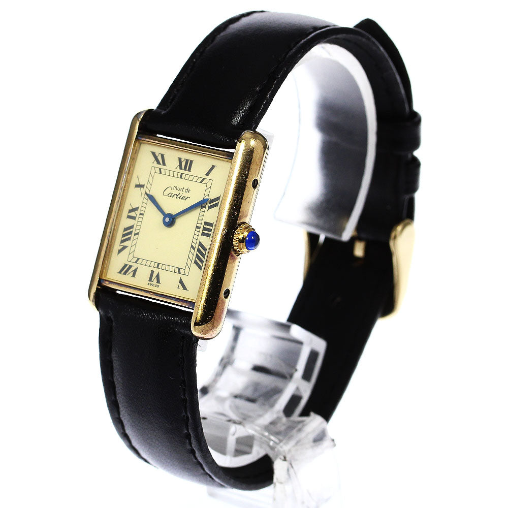 CARTIER Must tank LM W1002753 Beige Dial Quartz Boy's Watch_651797