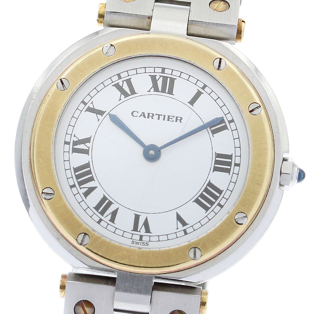 CARTIER Santos Round LM white Dial Quartz Men's Watch_652444