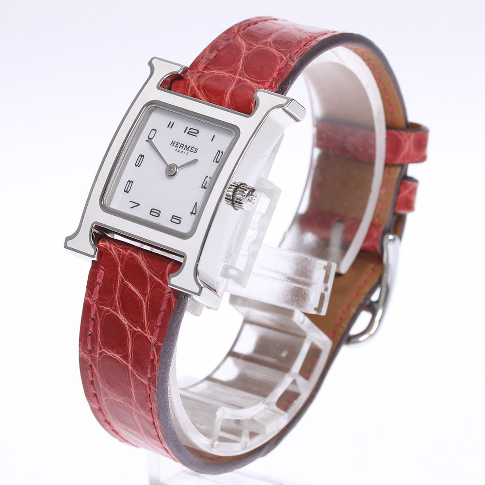 HERMES H watch HH1.210 Enamel Bezel white Dial Quartz Ladies Watch_656817