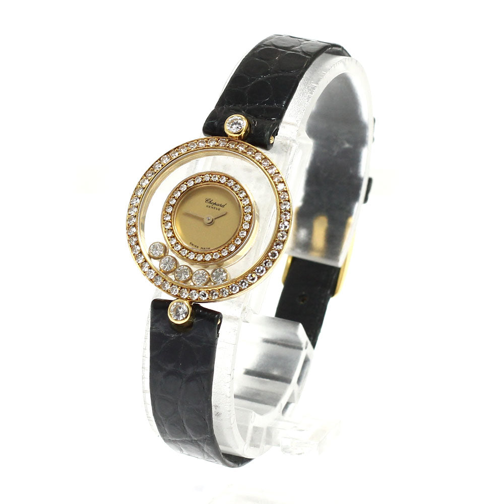 Chopard Happy diamond 20/3957 K18YG diamond bezel gold Dial Quartz Ladies Watch_656923