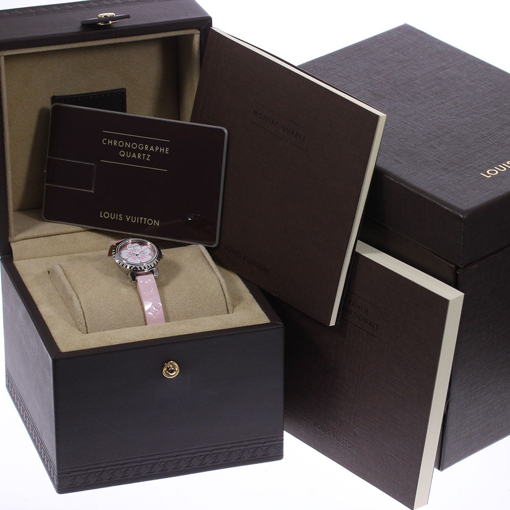 LOUIS VUITTON Tambour Q1M07 White / pink Dial Quartz Ladies Watch_657403