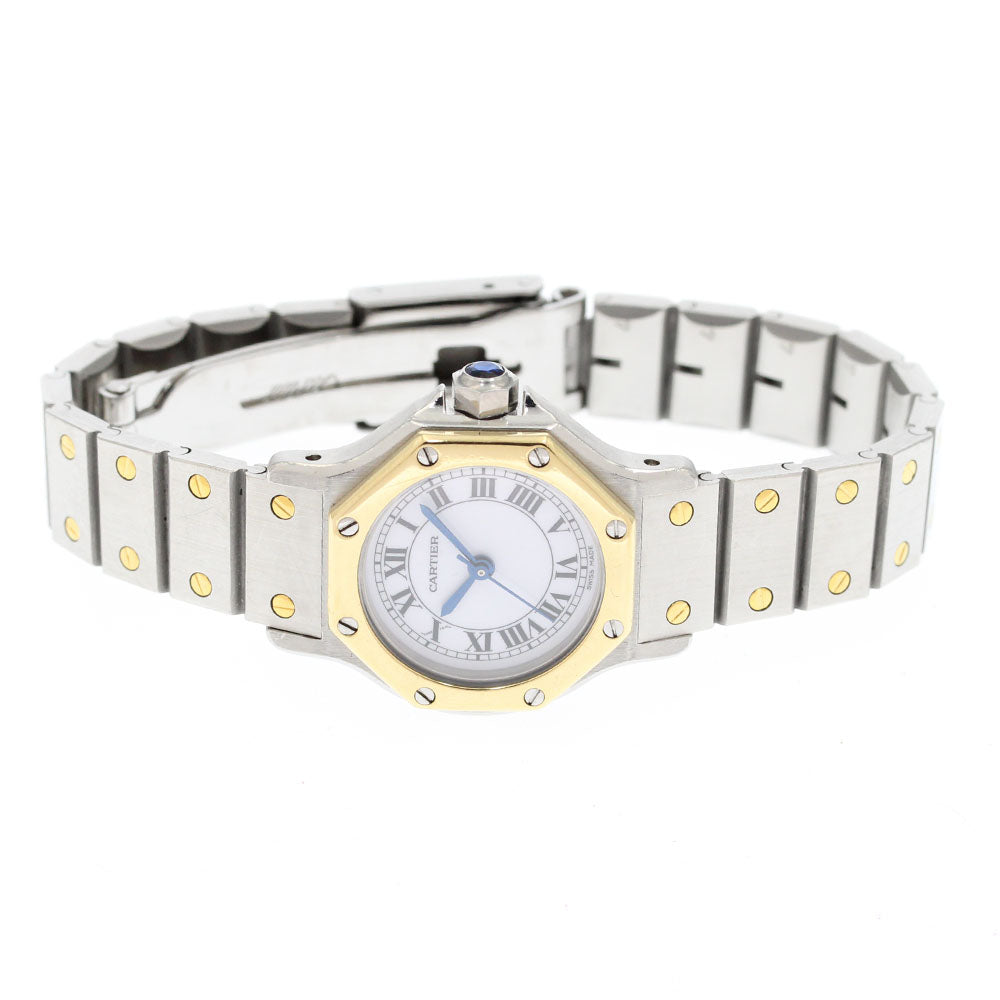 CARTIER Santos Octagon SM 82037288 YG bezel Automatic Ladies Watch_663094