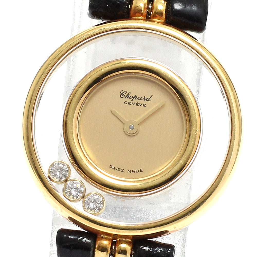 Chopard Happy diamond 20/4801 K18YG 3P diamond gold Dial Quartz Ladies Watch_666611