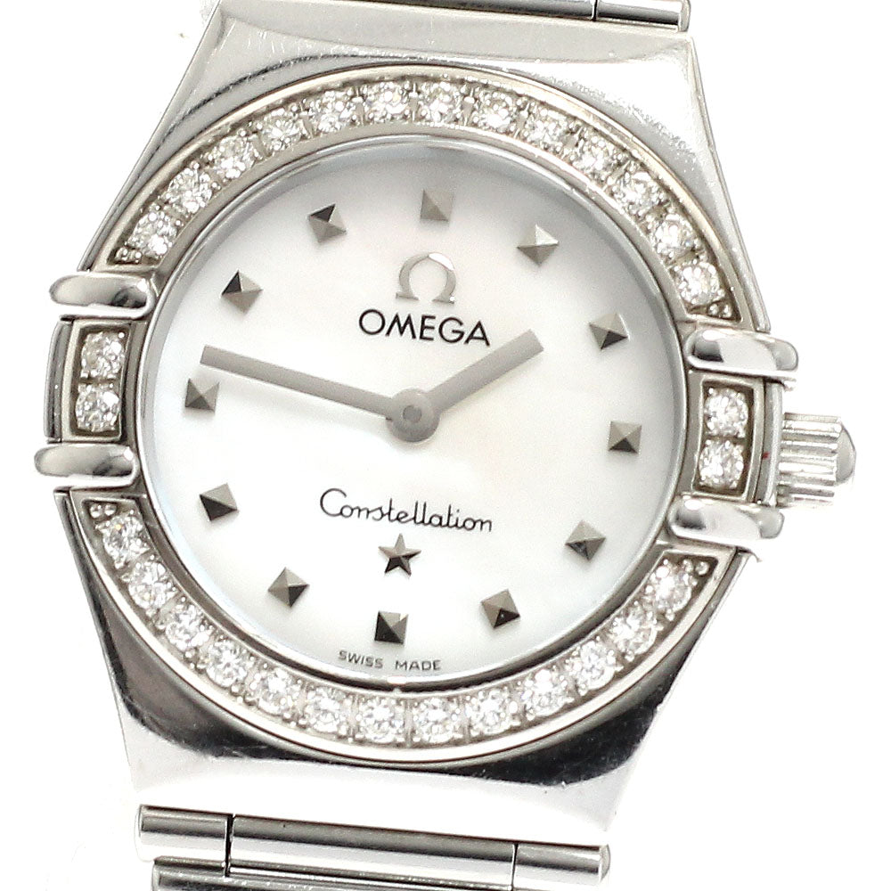 OMEGA Constellation 1465.71 Diamond Bezel White shell Dial Quartz Ladies Watch_667680
