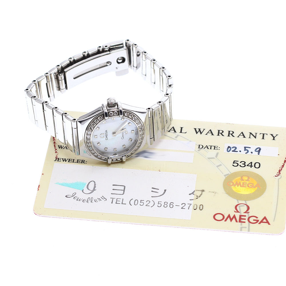 OMEGA Constellation 1465.71 Diamond Bezel White shell Dial Quartz Ladies Watch_667680