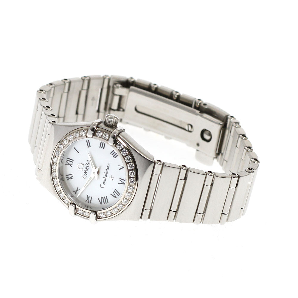 OMEGA Constellation Mini 1466.61 Diamond Bezel White shell Dial Quartz Ladies Watch_671655