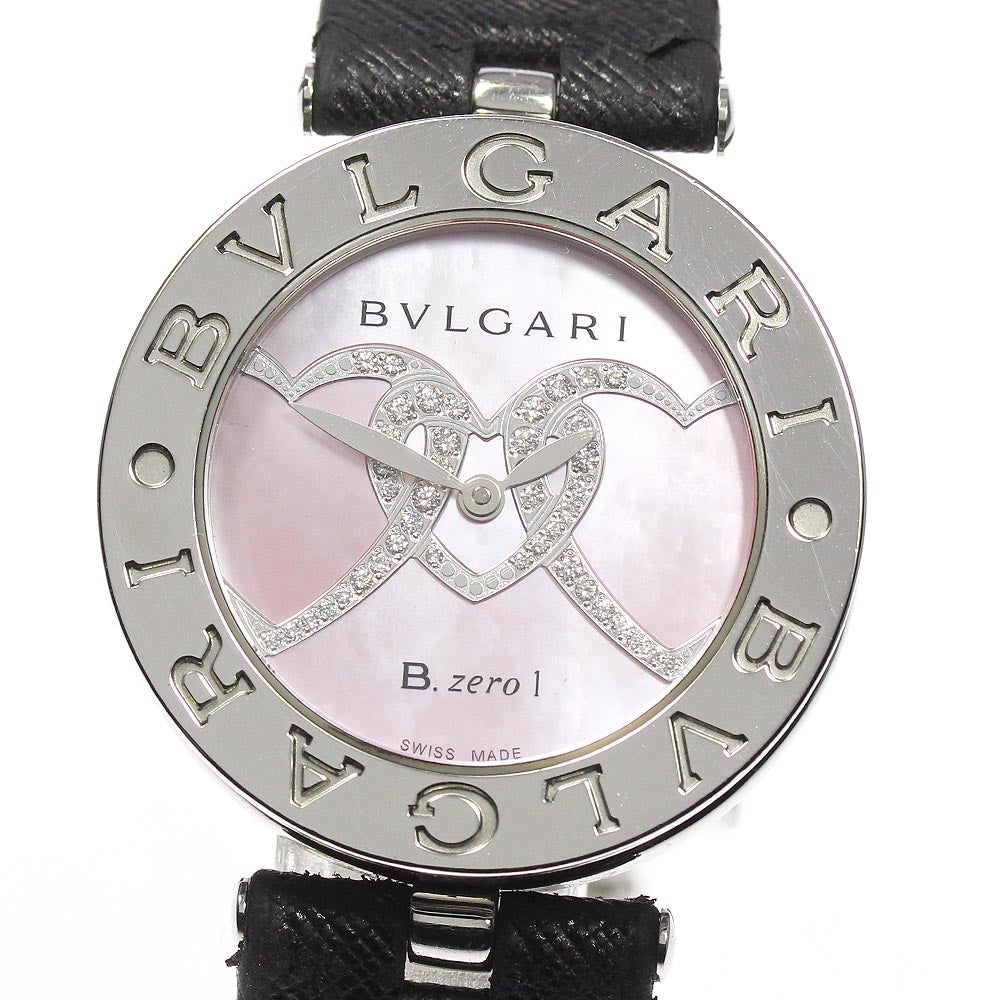 BVLGARI B-ZERO1 BZ30S Diamond heart Pink shell Dial Quartz Ladies Watch_671863